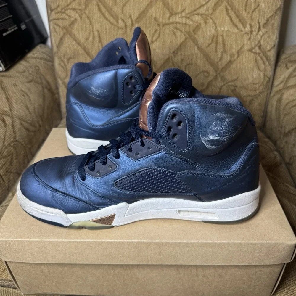 Size 11.5 - Air Jordan 5 Retro Bronze Navy White‎ (136027-416) No Box